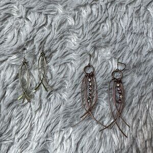 Elegant Mixed Metal Dangle Earrings